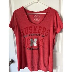 Nebraska Husker T-Shirt XL Red Women’s X-Large Shirt G-III by‎ Alyssa Milano GBR